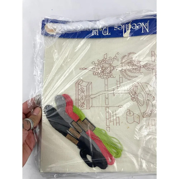 VTG Needles N' Hoops Victorian John Sampler Floss Embroidery Linen Kit #241 NEW - Picture 5 of 6